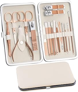 Kit de Manucure Pedicure 18 pièces, Trousse Manucure Femme Homme, Kit de Pédicure